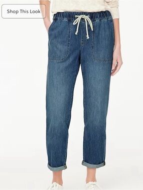 J. Crew Drawstring Denim Pull on jeans